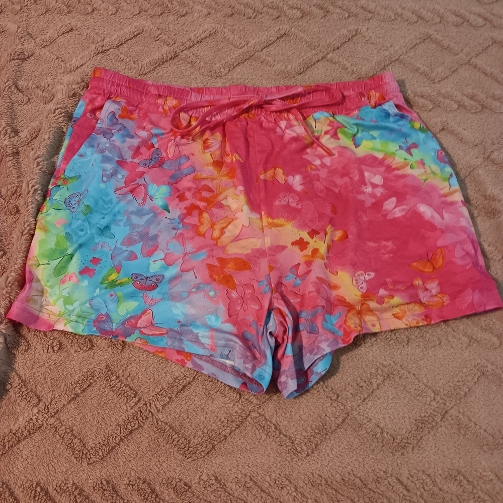 Colorful Butterfly Print Shorts